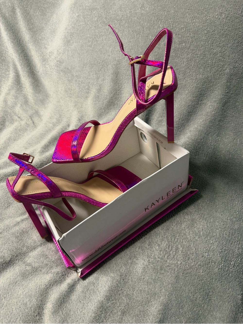 Fuchsia Metallic High Heel Sandals